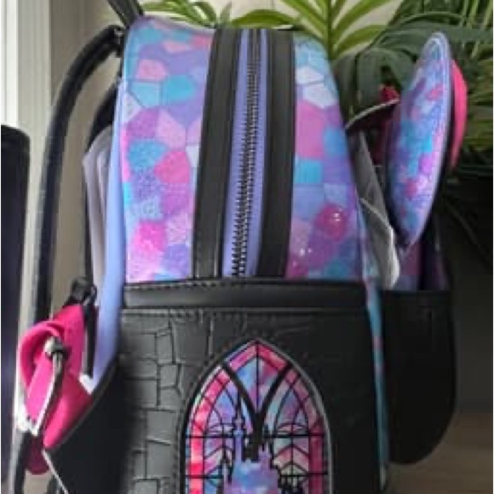 Disney Stained Glass Princess Backpack with Pink Bow - Picture 5 of 10